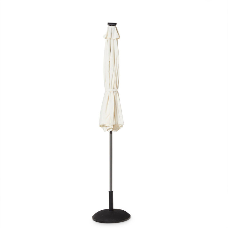 Dubose 6 - Person 130 Long & Parasol, Natural Brown + Premium 2.7m Round Parasol, Cream