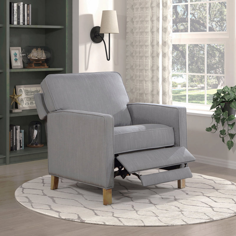 Fauteuil inclinable traditionnel gris en tissu gris