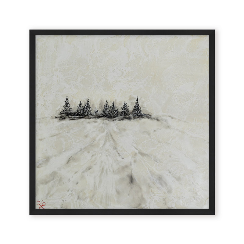Nature Inspired "Frosted Horizon" Canvas Wall Art By , 20" H x 20" W, Framed Print, Black