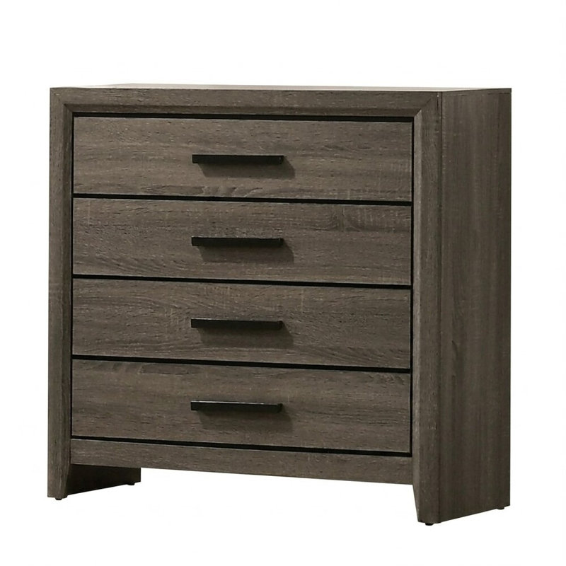 Quillan gris 4 tiroirs 35 po Large commode