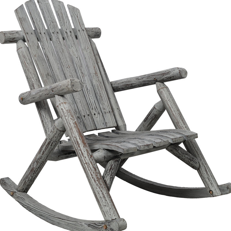 Chaise berçante Alverta Grey Wood, Gris