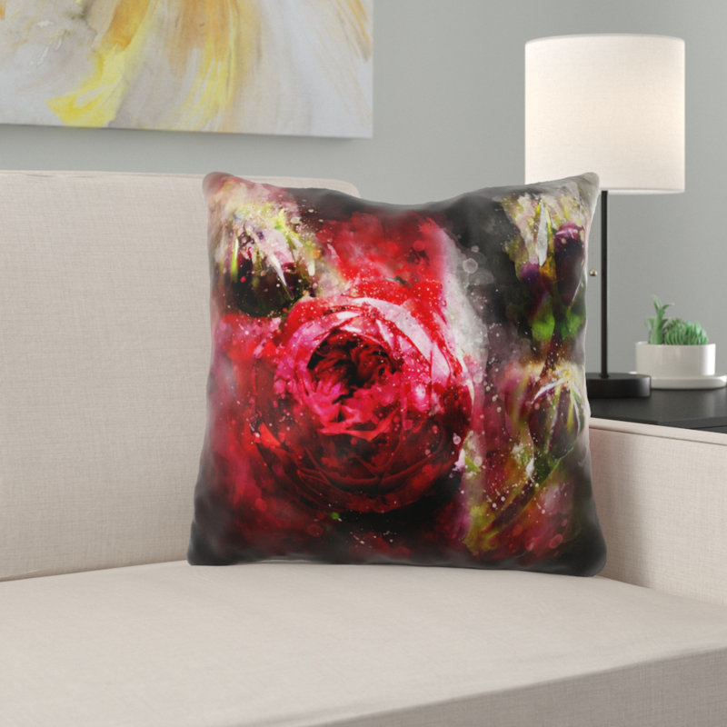Coussin rose Mckoy, Microsuède, Intérieur