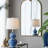 D13x25.7" Blue And White Round Two-Tiered Ceramic Vase Lamp