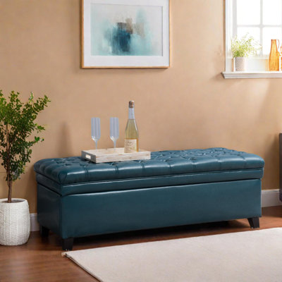 Repose-pieds avec rangement et couvercle rabattable attaché