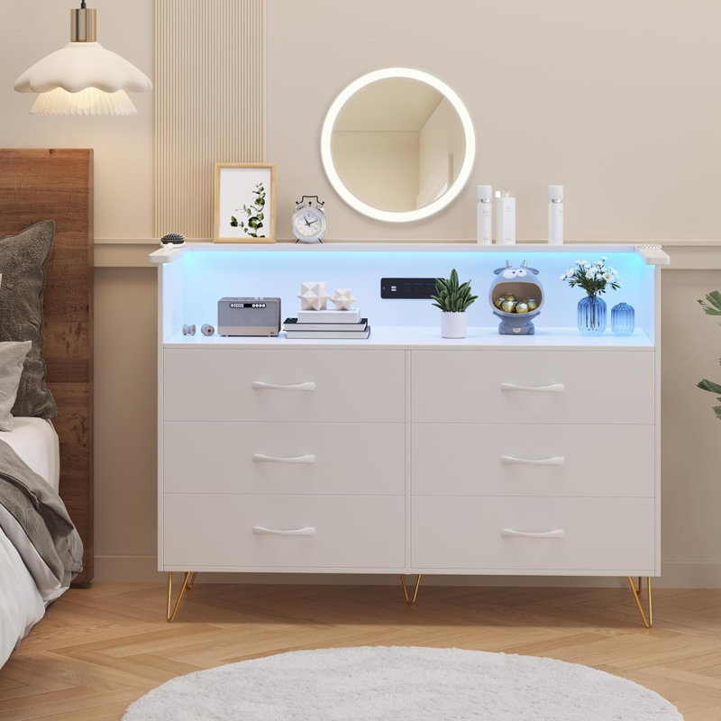 Benay 49.1'' Wide 6 -Drawer File Cabinet, White