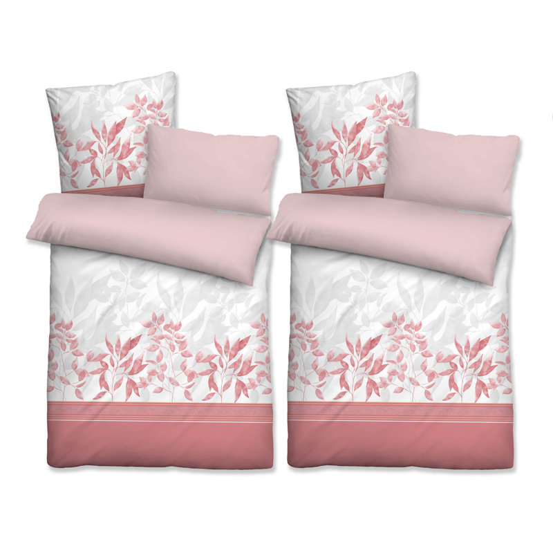 100% Cotton Reversible 6 Piece Duvet Cover Set, 2x 135x200 cm + 2x 40x80 cm + 2x 80x80 cm, Ciel