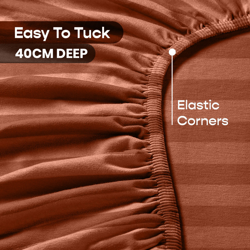 Gerde Super Soft Microfiber Extra Deep Fitted Sheet, Double (137 x 191cm), Rust