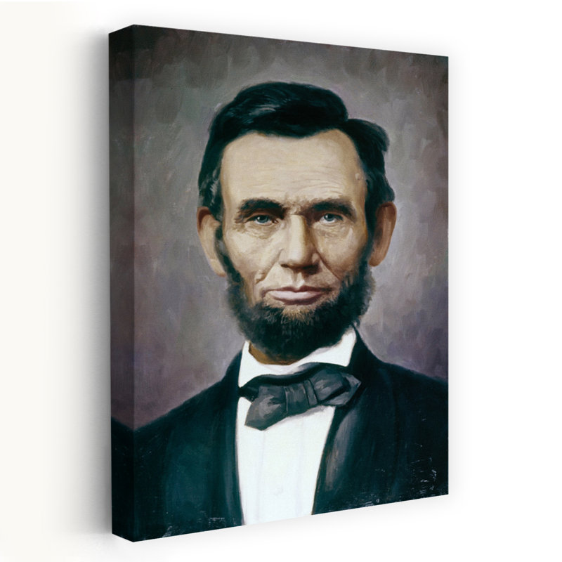 Peinture, Abraham Lincoln, 16e président des États-Unis d'Amérique, rétro, rétro, art mural classique, 48" H x 32" W