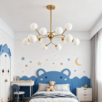 Lustre moderne de style Spoutnik avec 15 lumières pour la salle à manger, îlot de cuisine, salon, chambre à coucher, plafonnier à intensité variable et compatible avec les plafonds inclinés