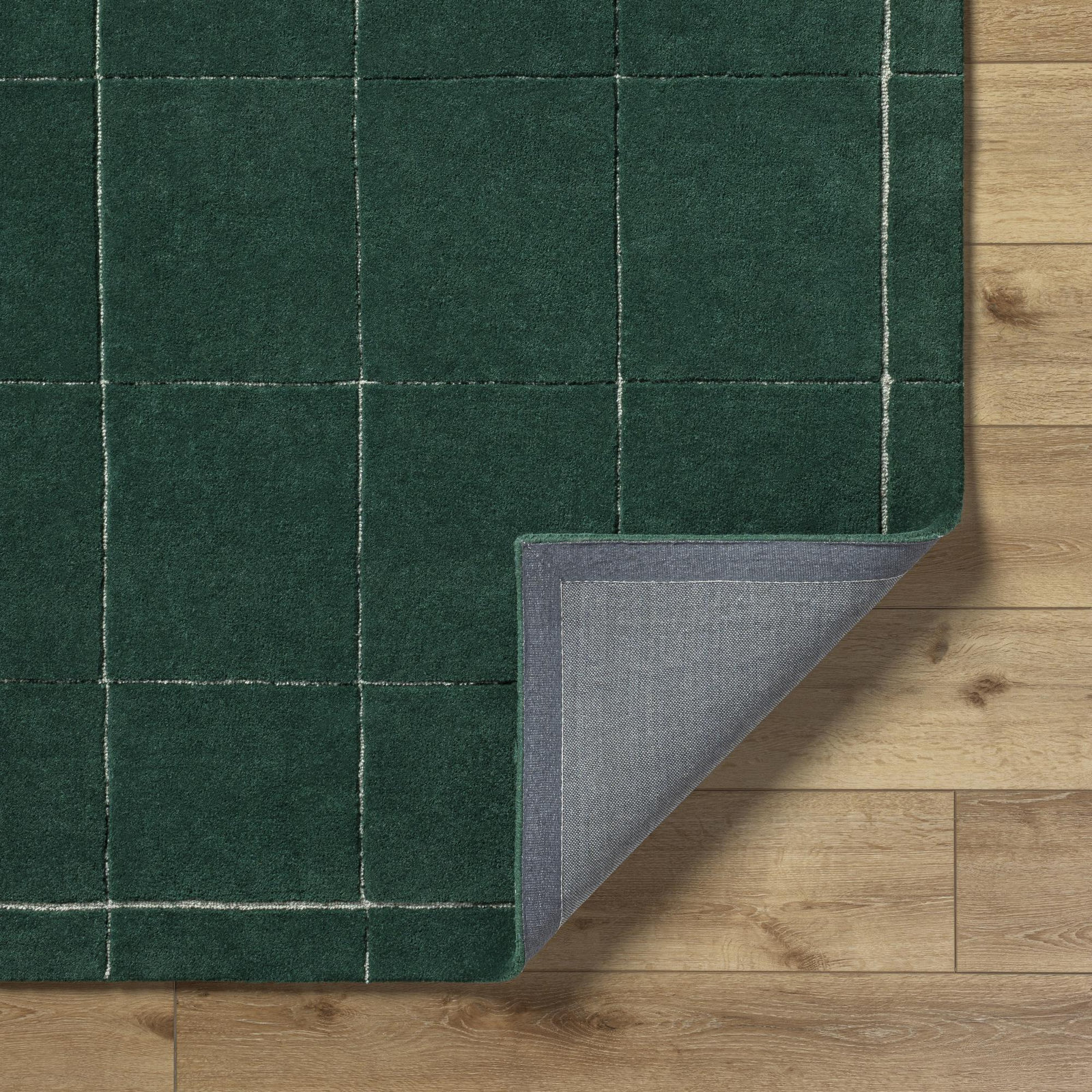 Mallory Hand-Woven Green Rug, Rectangle 2' x 3'