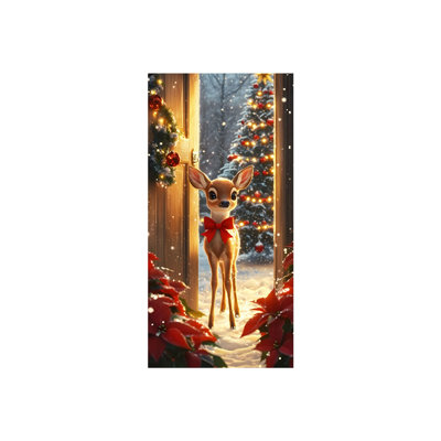 35 X 71 Inch Christmas Door Cover - Santa Claus Pattern - Christmas Day Door Decoration - Festival Party Decoration