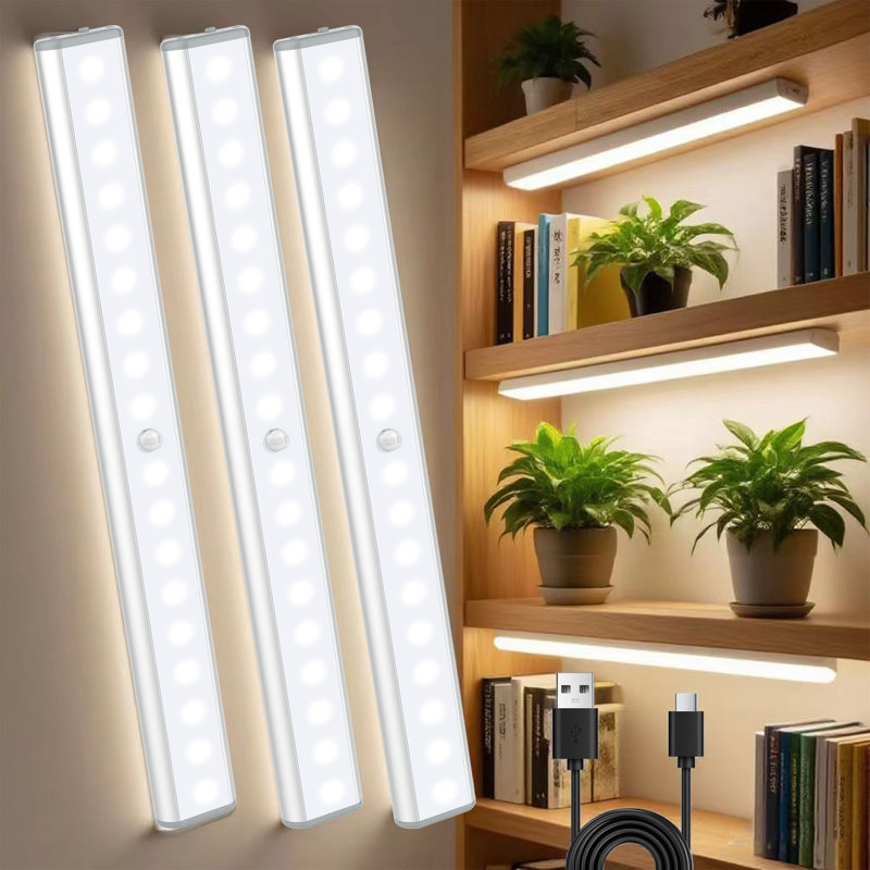 Ensemble de 3 lumières d'armoire rechargeables sans fil à DEL 11,81 pouces LEPOTET 11,81 pouces