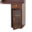 Meuble-lavabo élégant avec miroir réglable réglable 3 modes, coiffeuse moderne avec grandes tablettes, tiroir et poubelle, noyer