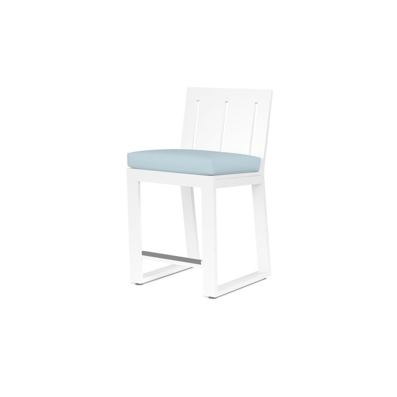 Tabouret de bar avec coussin Camela, Toile horizon Sunbrella®, Tabouret de bar (siège d'une hauteur de 30 po)