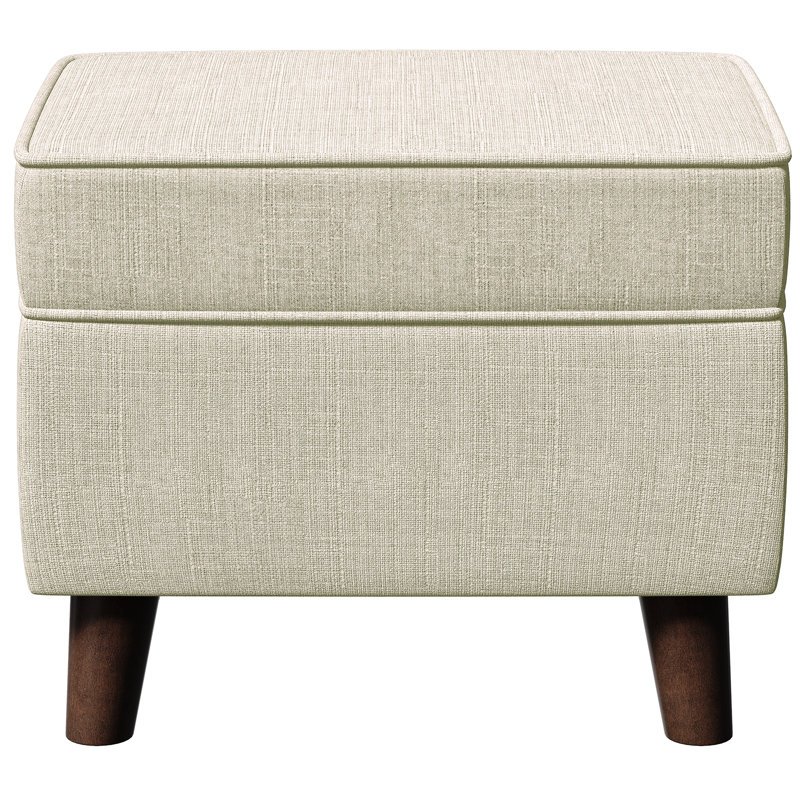 Repose-pieds l 18,5 po rembourrés en lin pour sièges de salon, de chambre à coucher et de repose-pieds avec rangement, Beige