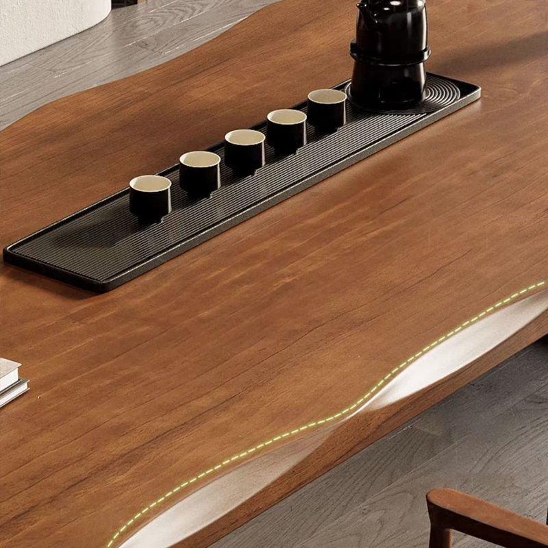 Dark walnut color Rectangular Solid Wood Dining table, 29.53"H x 62.99"L x 27.56"W
