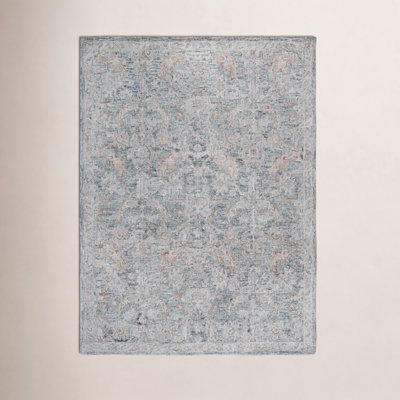 Zenaida Hand Tufted Wool/Cotton Oriental Rug in Teal/Green