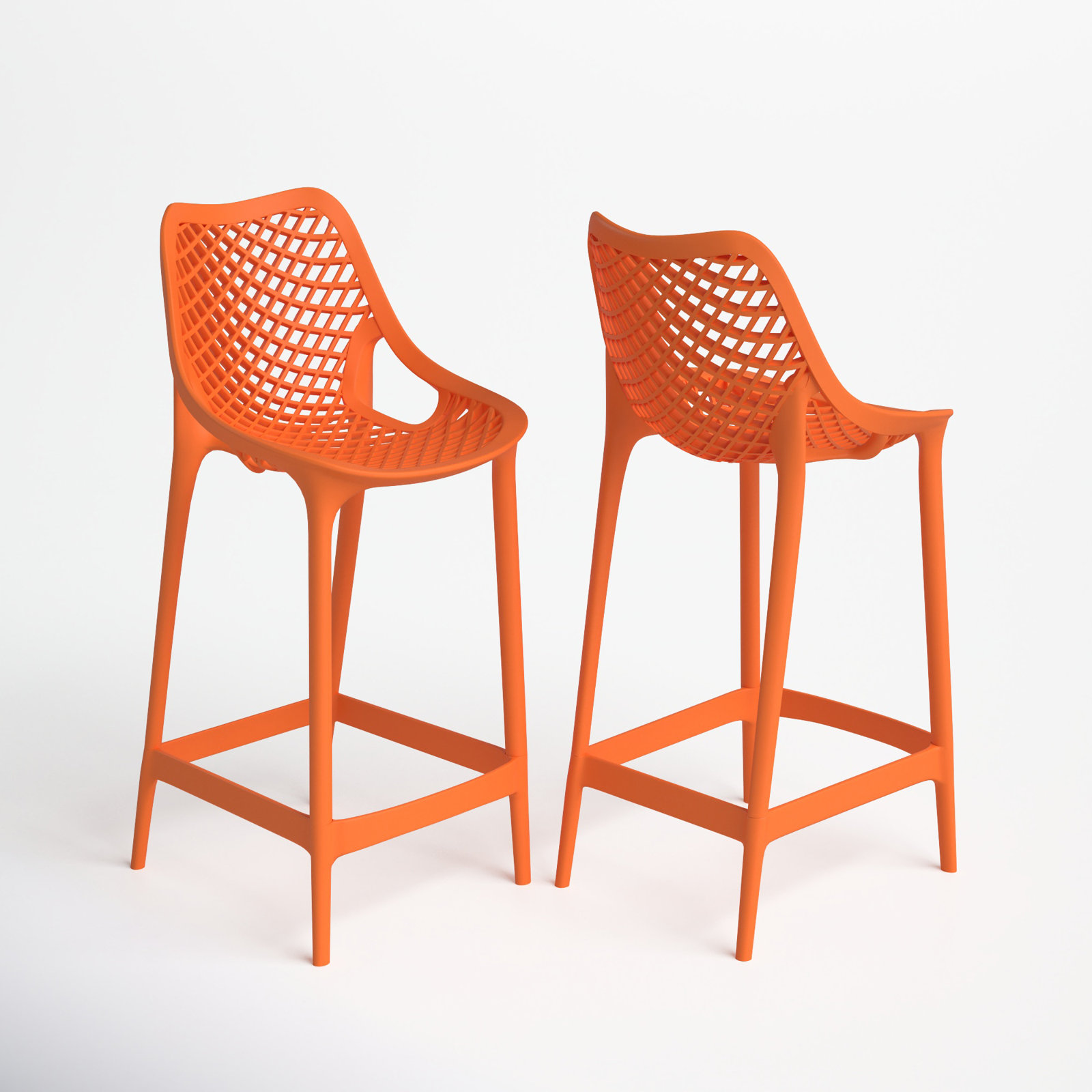 Farrah Patio Bar Stool, Orange, 29.5"