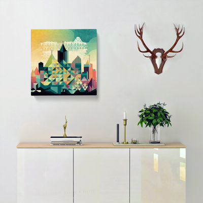 City Of Birmingham Geometric No.1 - Wrapped Canvas - Framed Print