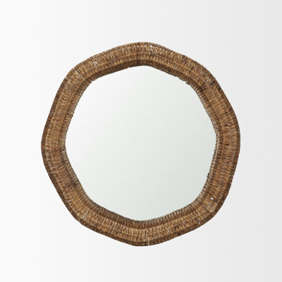 Miroir en jacinthe d'eau tissé 42 po Fegan