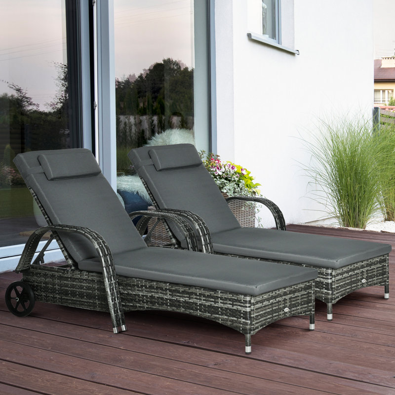 Rivkin Outdoor Metal Chaise Lounge Set , Cushion Included