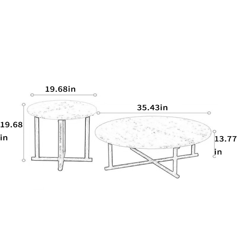 Table basse Minimalist, H 13,77 po x L 35,43 po x l 35,43 po