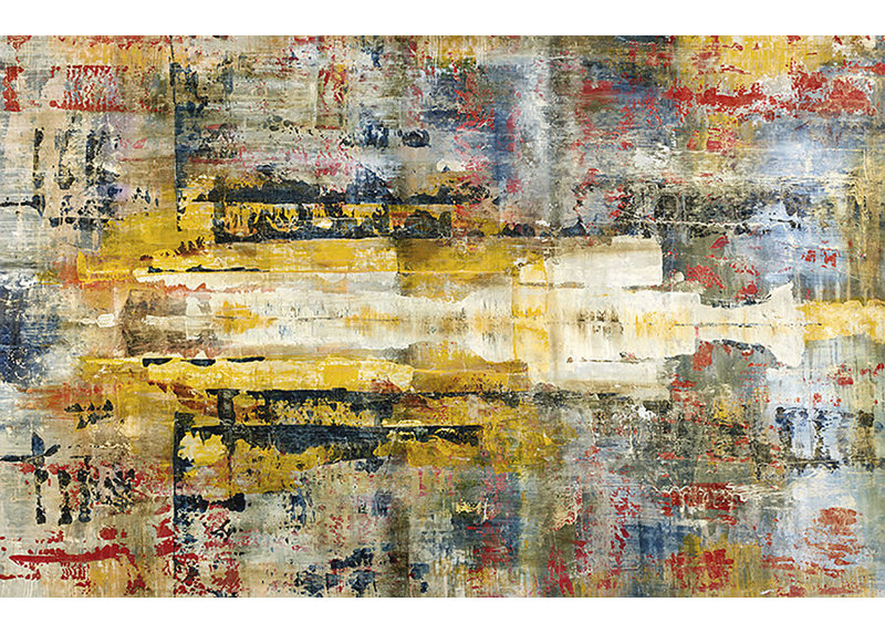 Slide Rule Painting by Alexys Henry, 47" H x 74" W x 1.5" D, Knife Gel