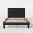 Velvet Upholstered Platform Bed With Headboard & Wooden Slats-164094166-164094164