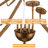 6-Light 28.74"In.Candle Style Classic / Traditional Antique Brass Chandelier With Hand-Woven Hemp Rope Decoration