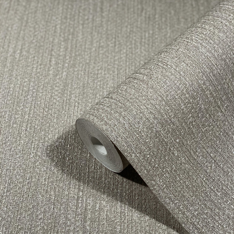Textures Collection Vertical Weave Matte Finish Wallpaper Roll, Gray
