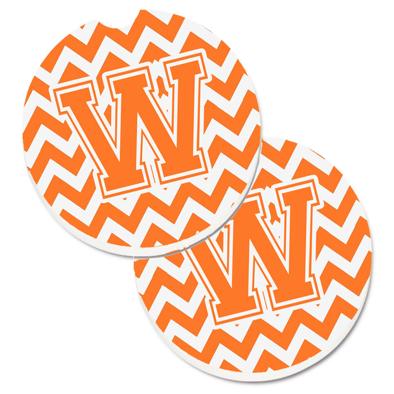 Sous-verre pour voiture, W, Blanc / orange