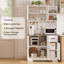 Armoire de rangement pour garde-manger autoportante 71 po H avec porte-bouteilles, 5 portes et tablettes réglables-915890047