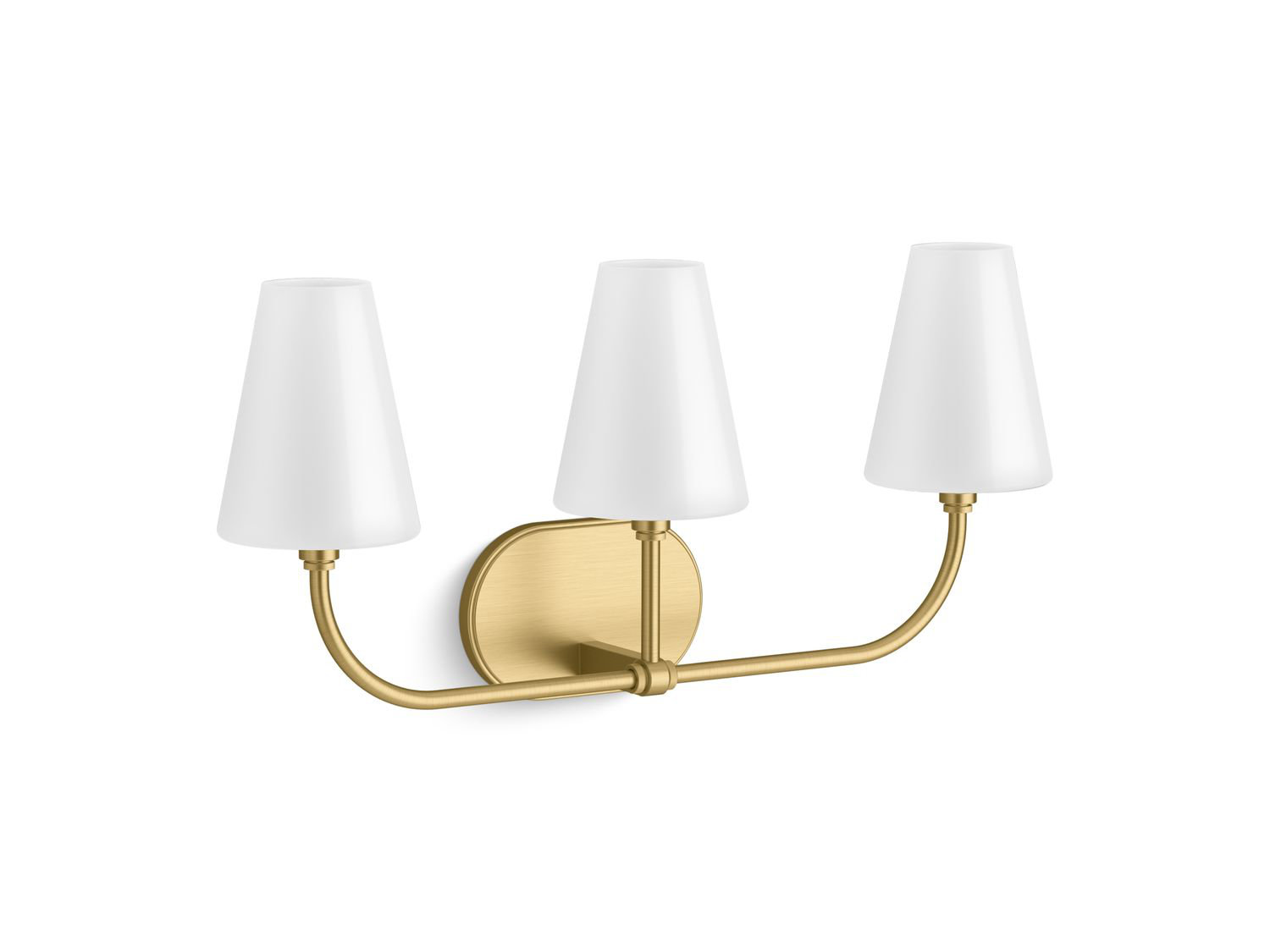 Kohler Kernen 3-Light Armed Sconce, Brushed Moderne Brass