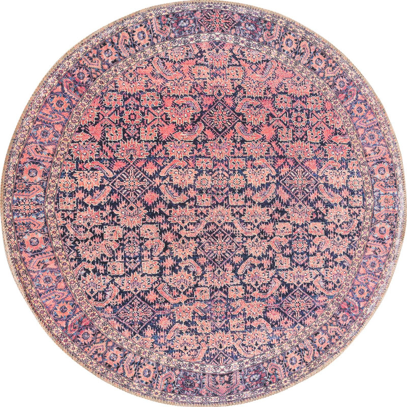 Chenille Geometric Indoor Rug, Round 3'6"