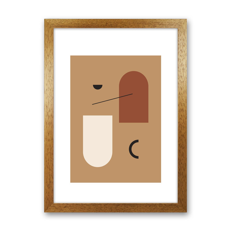 Mica Sand N15 by Pixy Paper - Print, 29.7cm H x 21cm W x 3cm D, Oak Framed