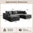 Kreyton Boneless 108" Cloud Compression Sectional Sofa, No-Assembly Sectional Couch-1045704230