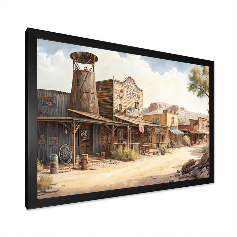 «Large Wild West Arizona Town IV», impression sur toile, Cadre photo noir, H 12 po x l 20 po x P 1 po