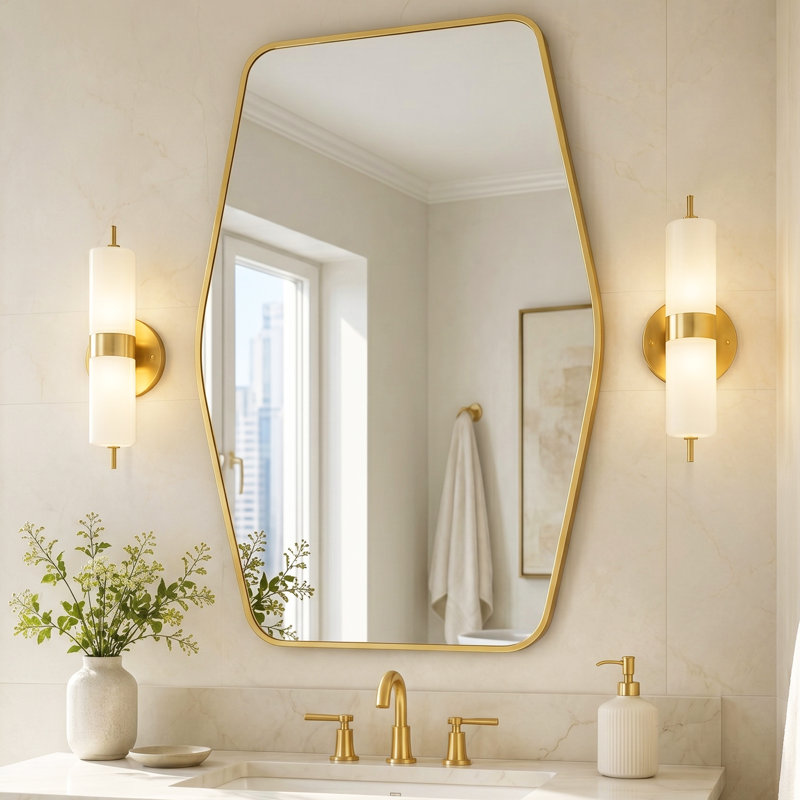 Miroir d'appoint Modern, Or brossé