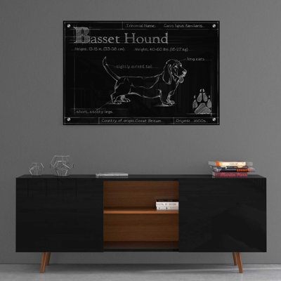 «Blueprint Bassett Hound» par Ethan Harper - reproduction de dessin non encadrée