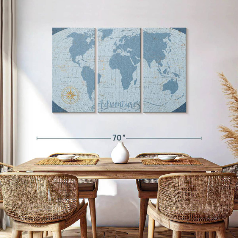 Senne Adventures World Map, 36" H x 57" W