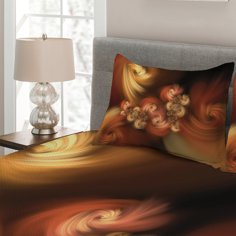 Modern & Contemporary Polyester Abstract Coverlet, King Bedspread + 2 Shams