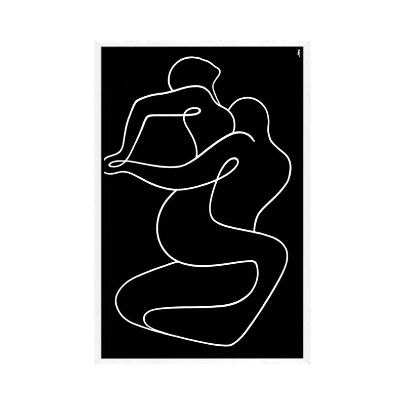 Tango by Lia Chechelashvili - Painting on Canvas, White Framed, 101.6 cm H x 66.04 cm W