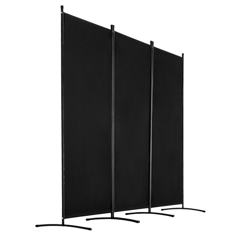 Paravent noir à 3 panneaux, paravent pour chambre à coucher, bureau et hôpital, fabriqué en tissu imperméable fiable en fer, mouvement rapide pour définir les zones, paravent pliant, bureau à écran, cadre