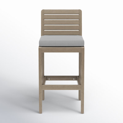 Ojai 40'' Acacia Outdoor Bar Stool with Cushion