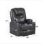 Fauteuil inclinable en cuir gris acier avec relevage et massage