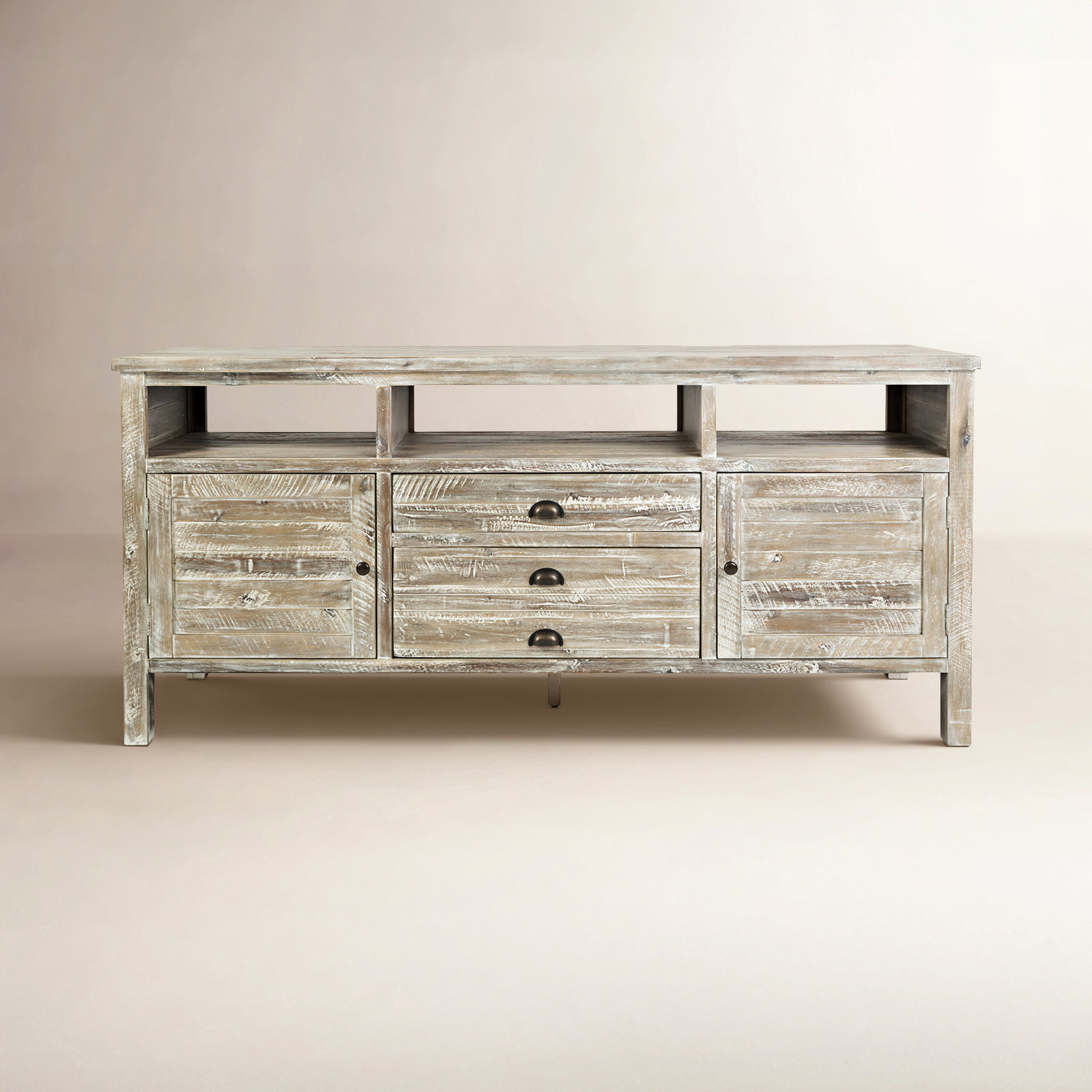 Castile Acacia TV Stand, Washed Gray, 50"