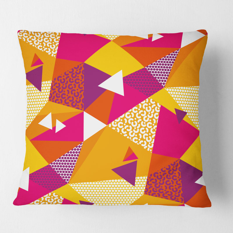 Coussin décoratif abstrait géométrique rétro III - Mid-Century, 16 po x 1 po