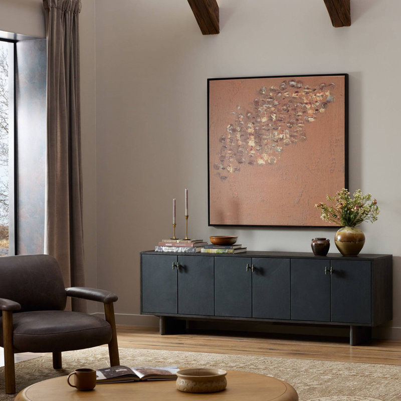 Posada Media Console-worn Black Oak