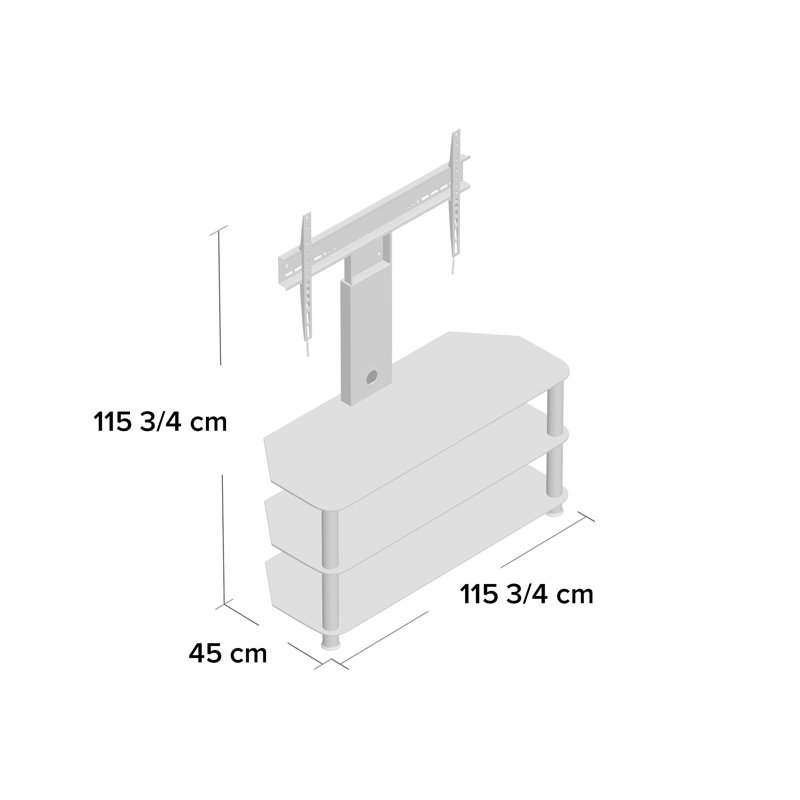 TV Stand for TVs up to 60", Chrome / Black