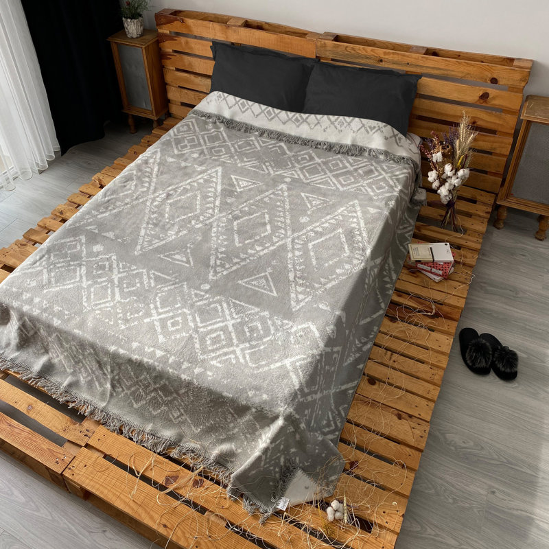 Aslak Plain Weave / Muslin Throw Blanket, 150 x 200cm